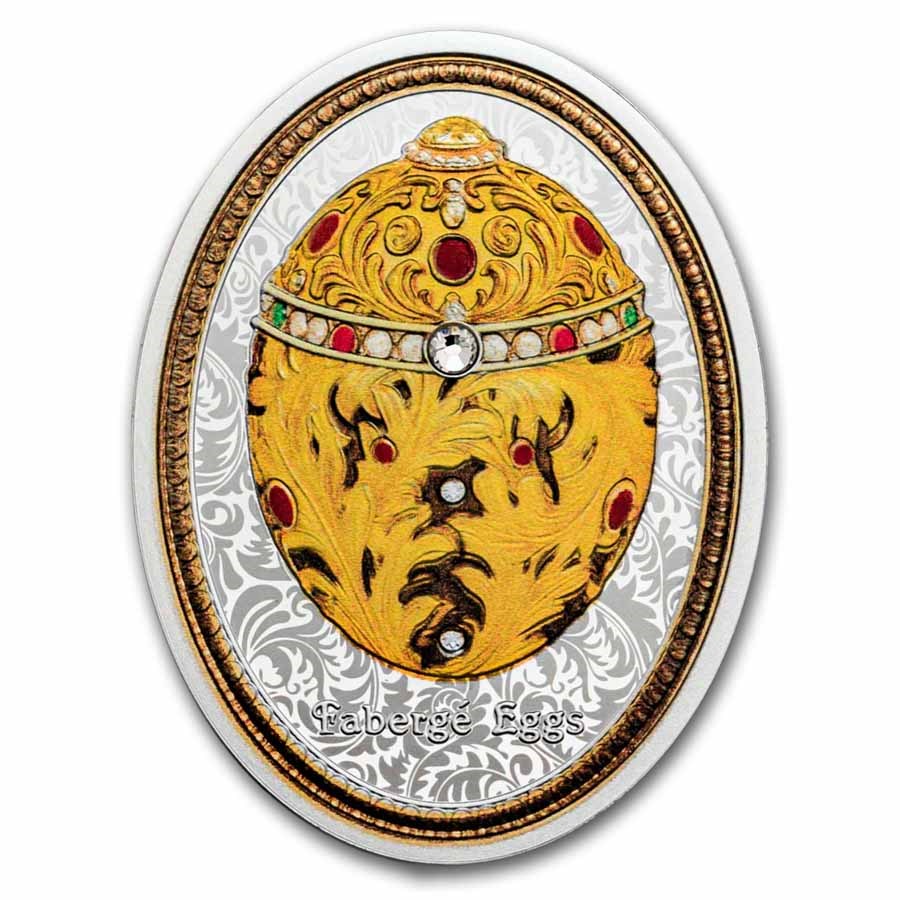 2025 Niue Silver Faberge Eggs: Necessaire Egg (Box & COA)